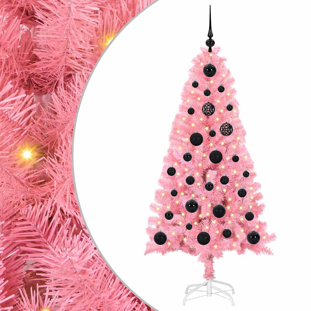 Christmas Tree with 150 LEDs with Stand Pink 150 cm PVC