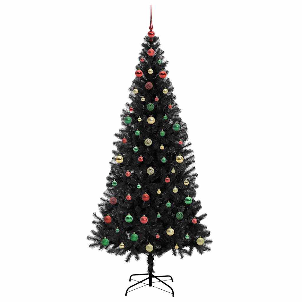 Christmas Tree with 300 LEDs with Stand Black 240 cm PVC