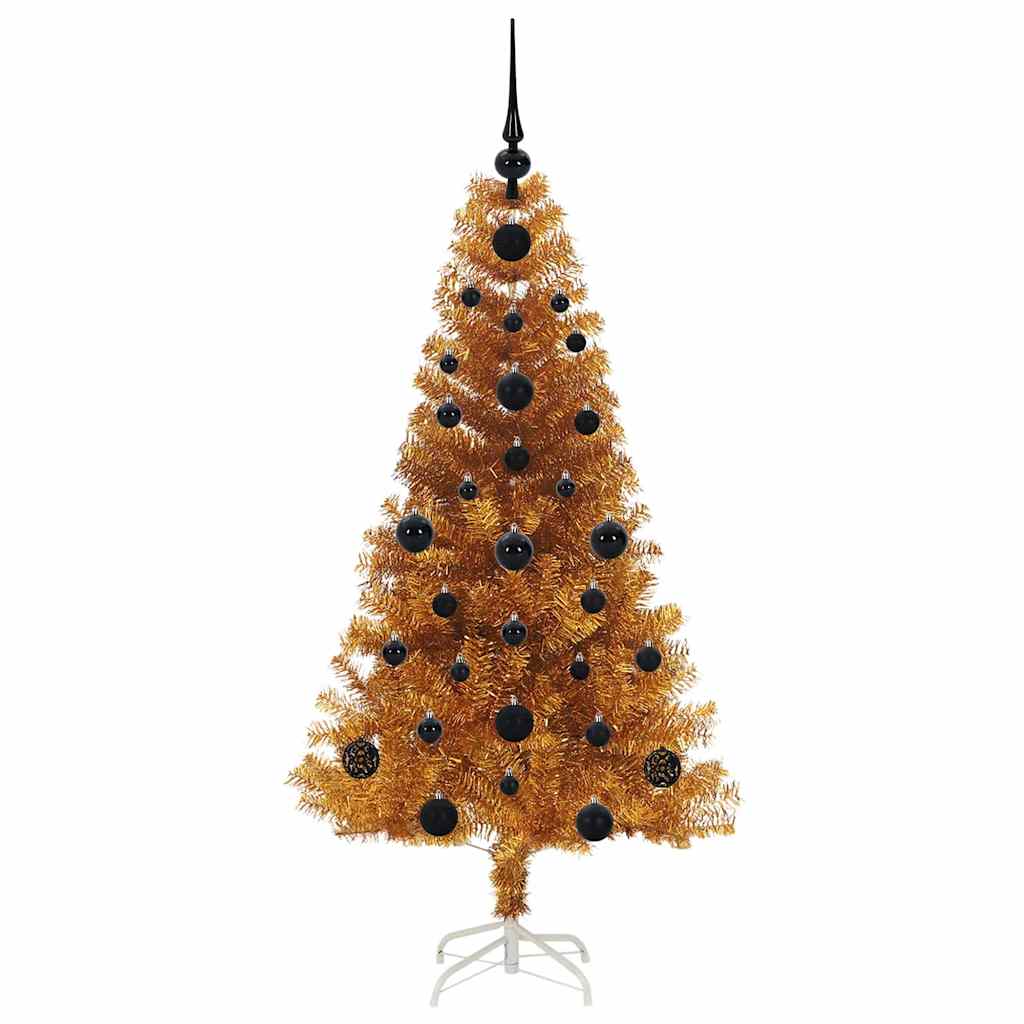 Christmas Tree with 150 LEDs with Stand Gold 120 cm PET
