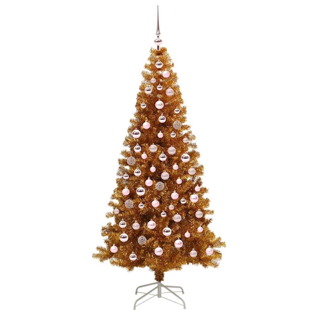 Christmas Tree with 300 LEDs with Stand Gold 180 cm PET