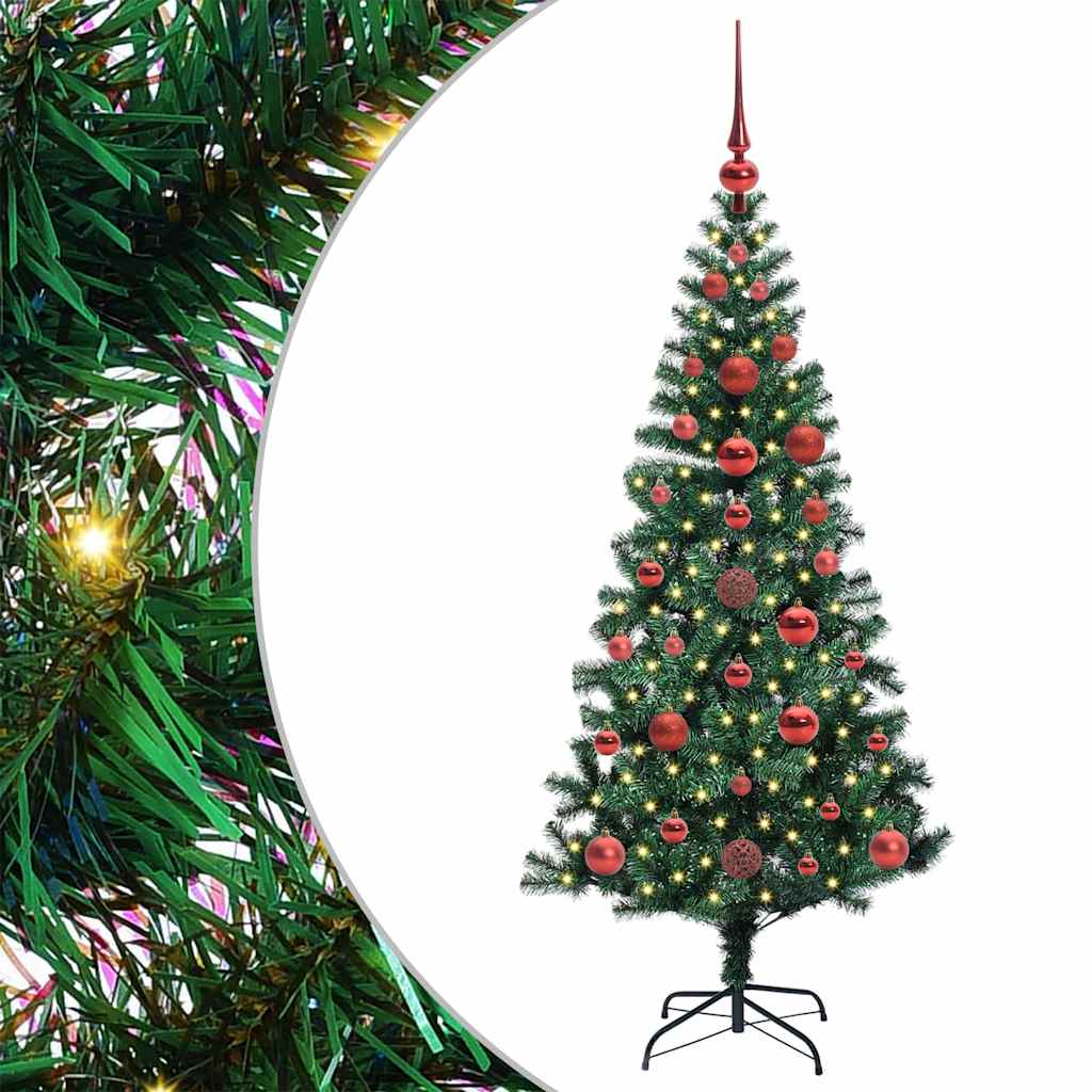 Artificial Pre-lit Christmas Tree Green 120 cm PVC and Metal