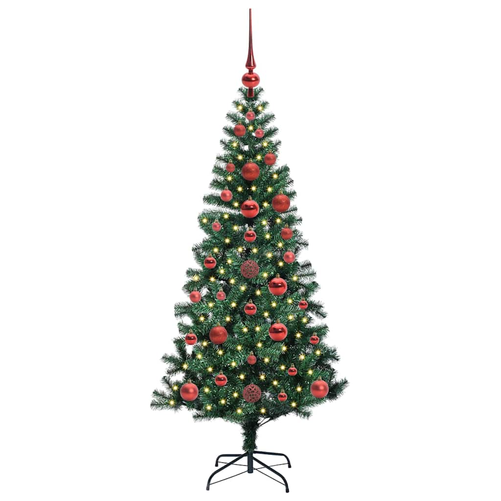 Artificial Pre-lit Christmas Tree Green 120 cm PVC and Metal