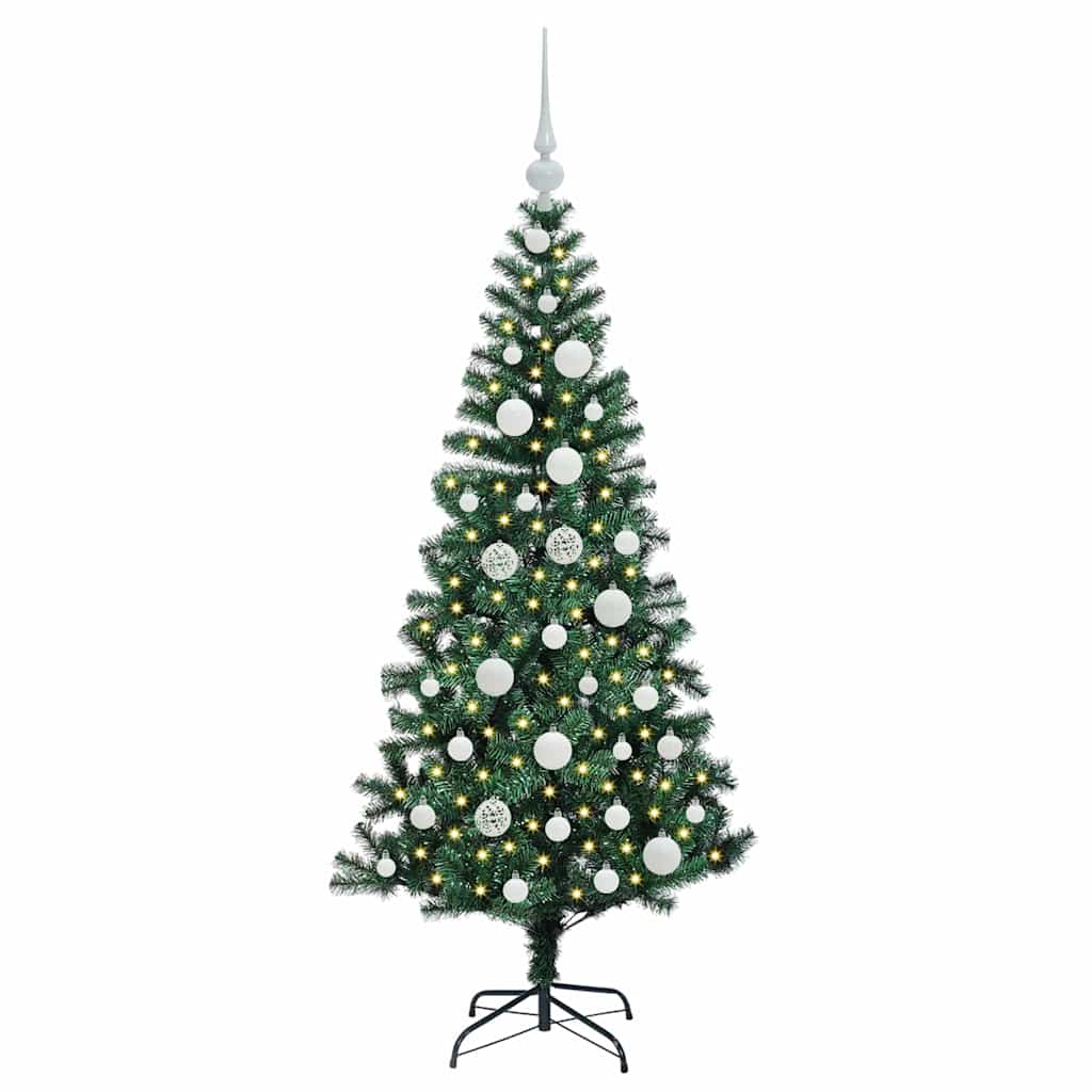 Artificial Pre-lit Christmas Tree Green 120 cm PVC and Metal
