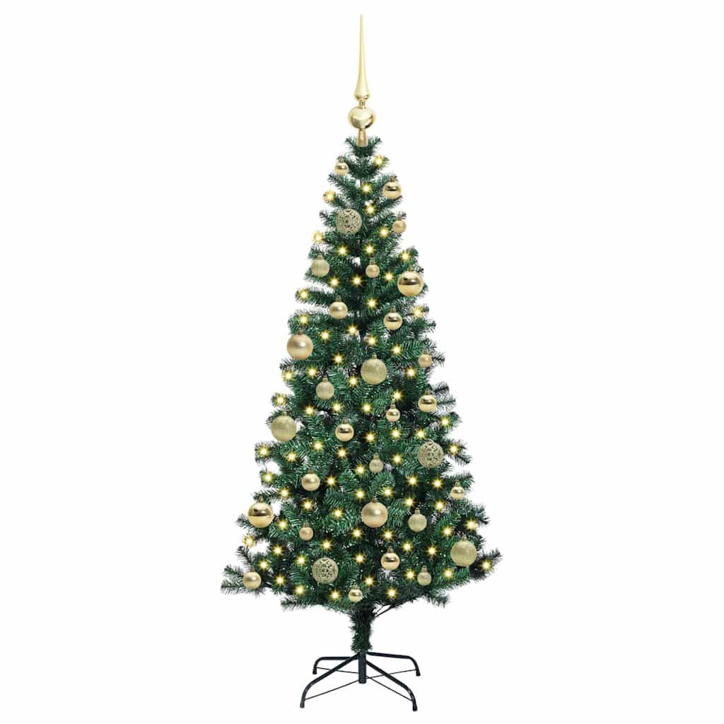 Artificial Pre-lit Christmas Tree Green 120 cm PVC and Metal