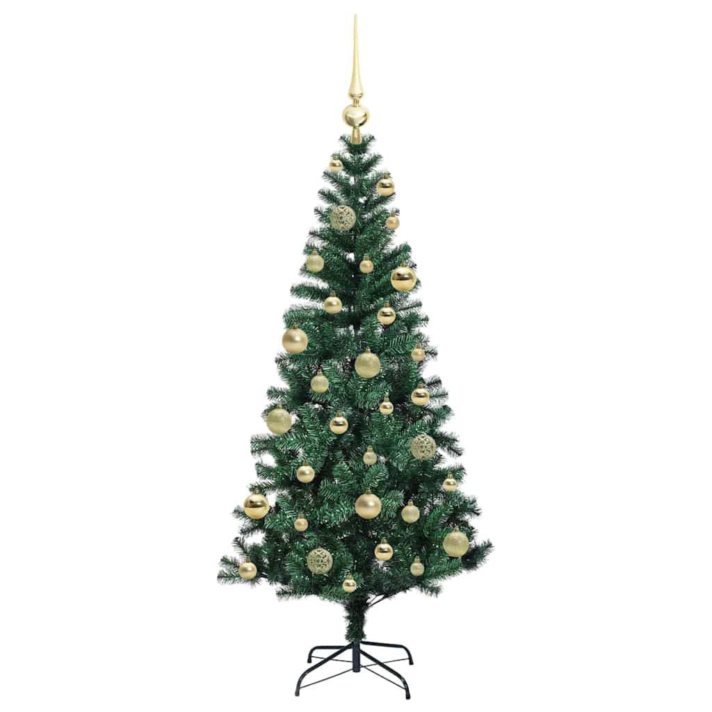Artificial Pre-lit Christmas Tree Green 120 cm PVC and Metal