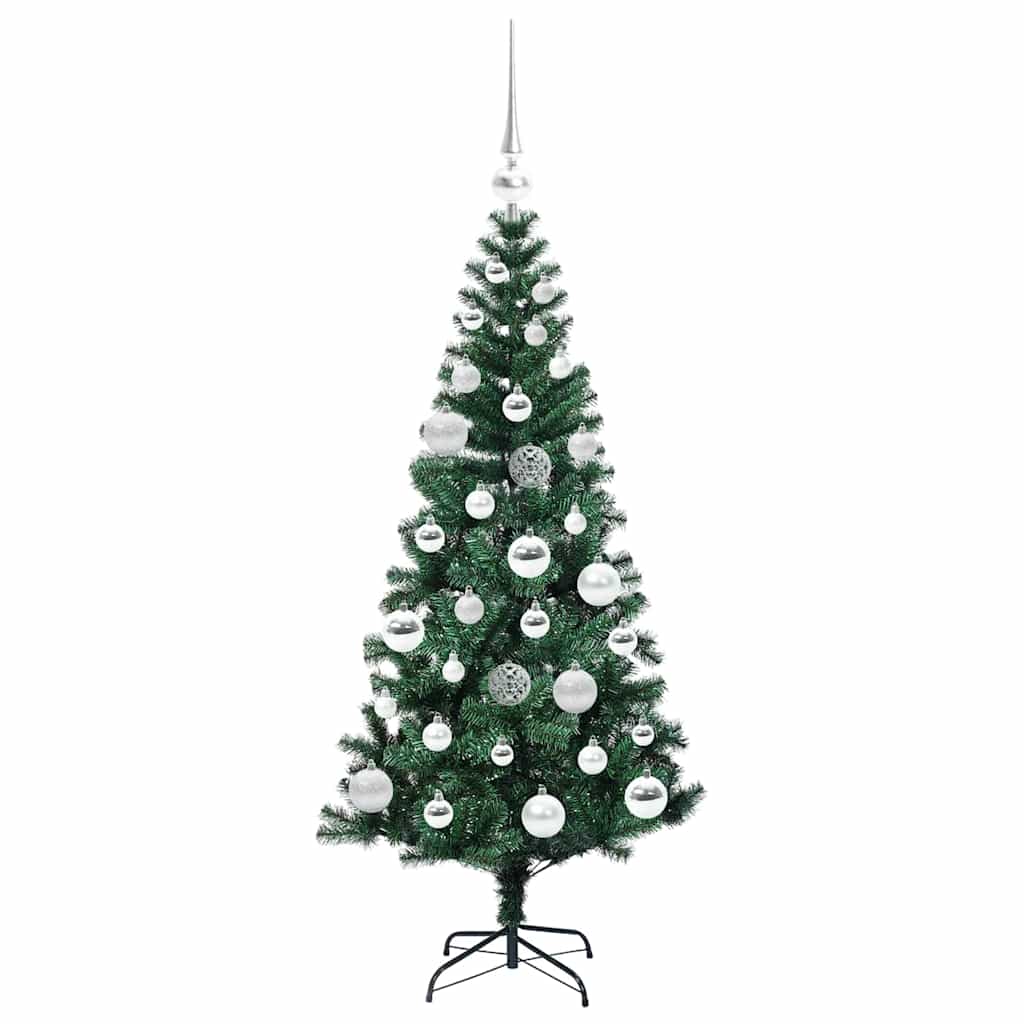 Artificial Pre-lit Christmas Tree Green 120 cm PVC and Metal