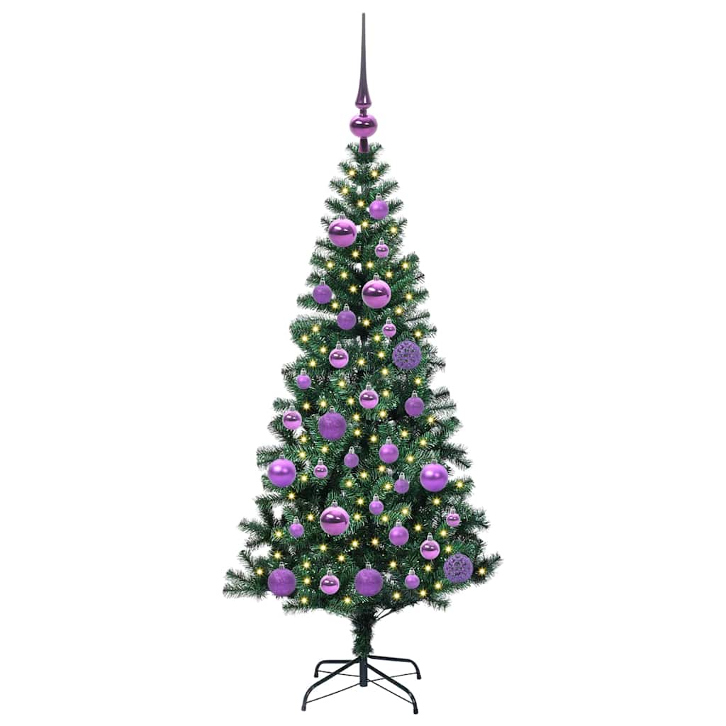 Artificial Pre-lit Christmas Tree Green 120 cm PVC and Metal