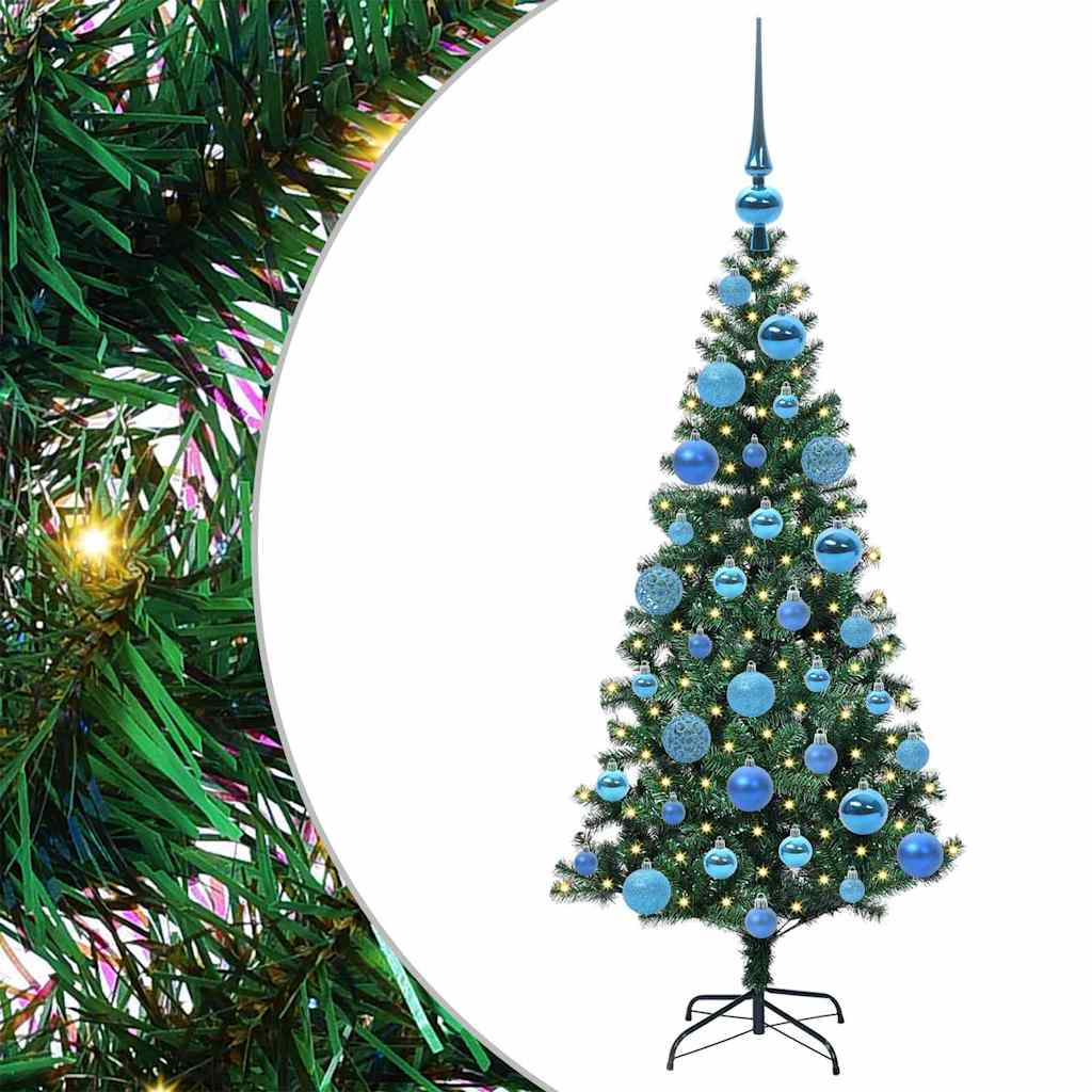 Artificial Pre-lit Christmas Tree Green 120 cm PVC and Metal