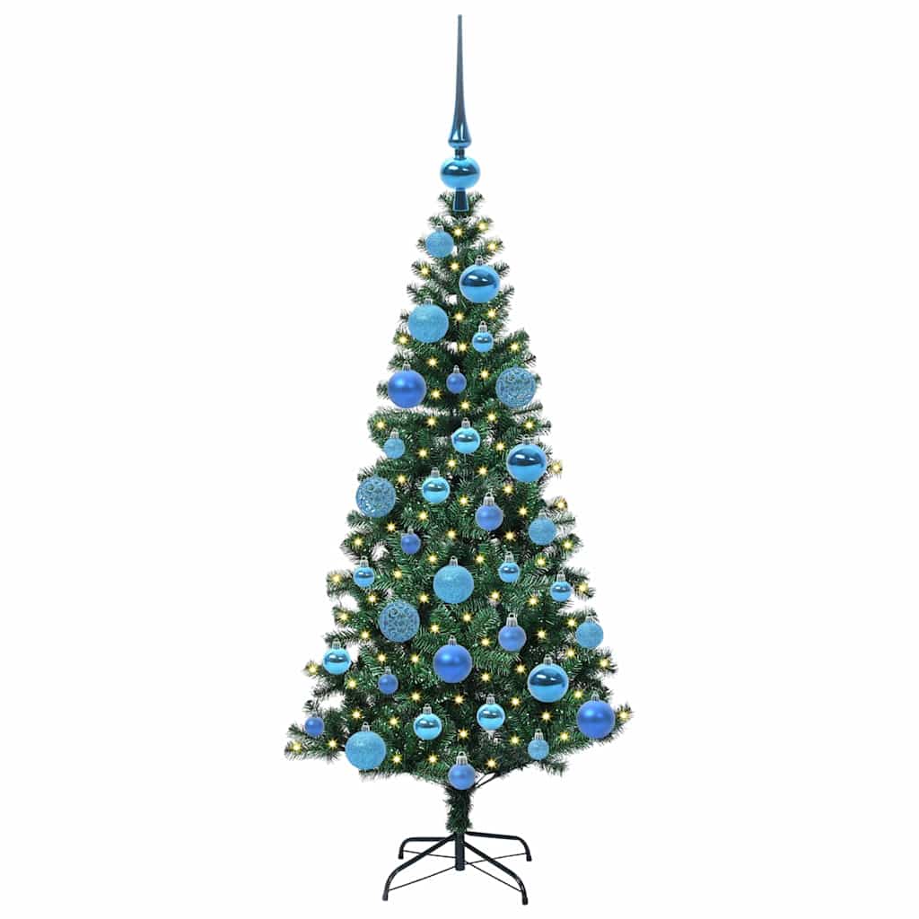 Artificial Pre-lit Christmas Tree Green 120 cm PVC and Metal