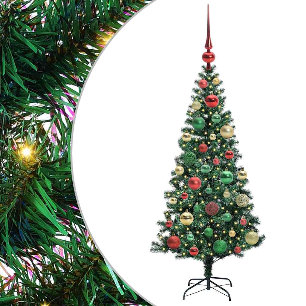 Artificial Pre-lit Christmas Tree Green 120 cm PVC and Metal