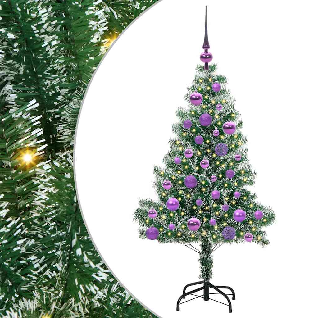 Artificial Christmas Tree Snow Flocked with LED Light 120 cm