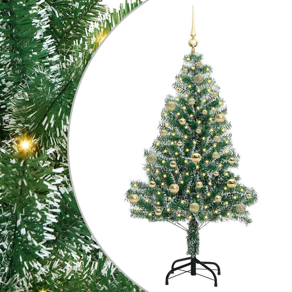 Artificial Christmas Tree Snow Flocked with LED Light 150 cm