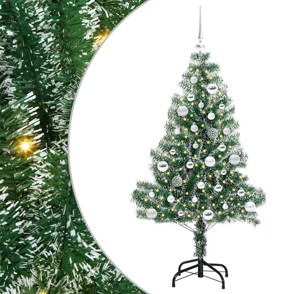 Artificial Christmas Tree Snow Flocked with LED Light 150 cm