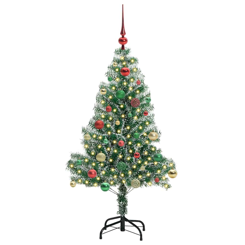 Artificial Christmas Tree Snow Flocked with LED Light 150 cm