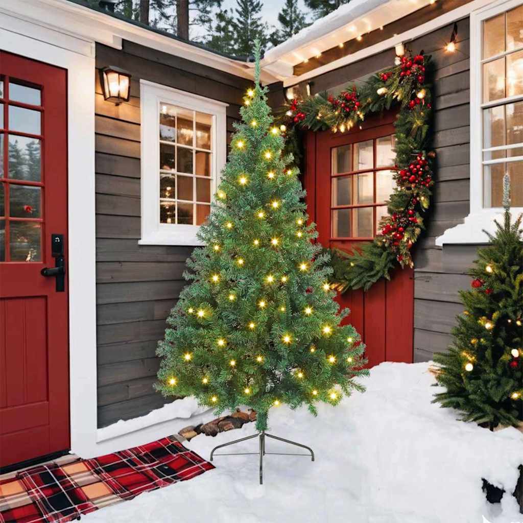 Artificial Christmas Tree with 300 LEDs Green 210 cm PVC