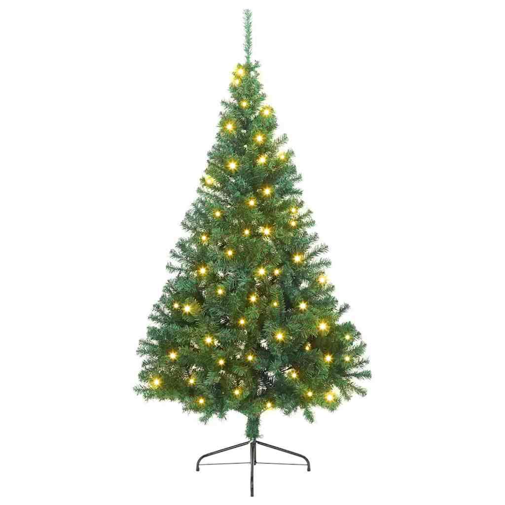 Artificial Christmas Tree with 300 LEDs Green 210 cm PVC