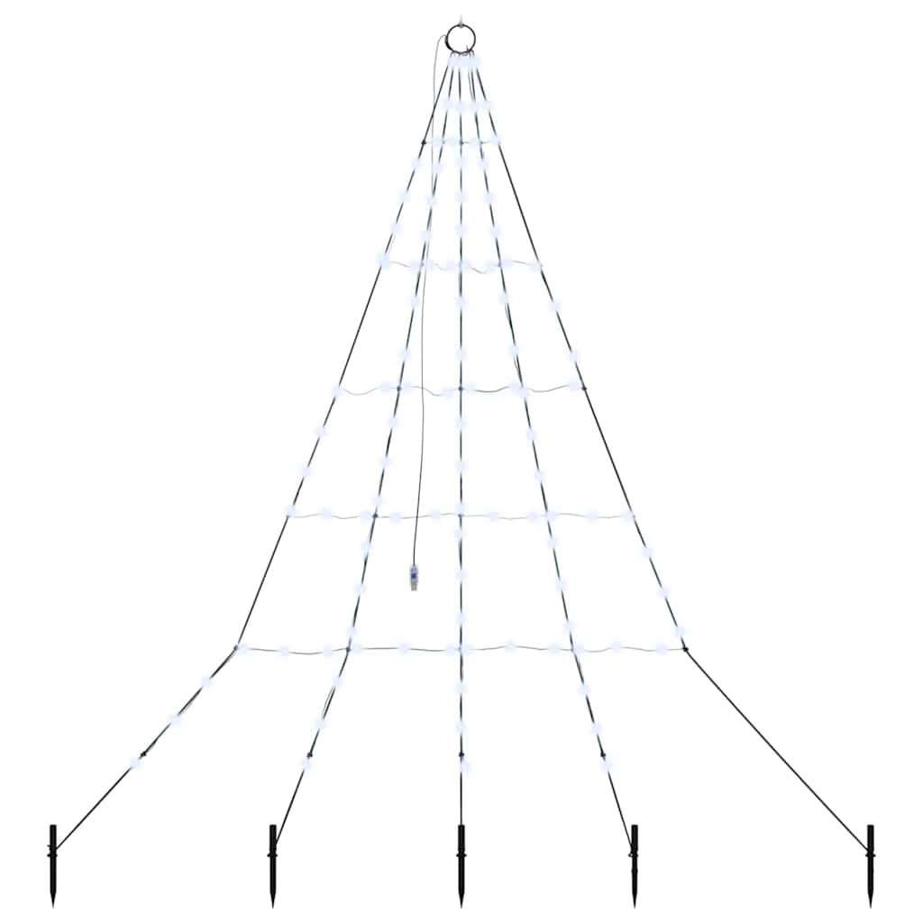 LED Christmas Tree with 112 LEDs Cool White 182 cm Metal