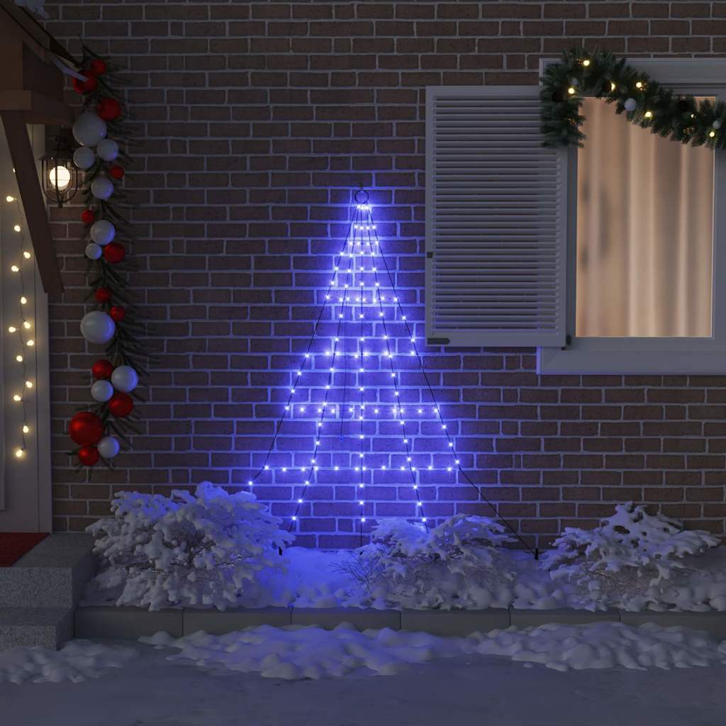 LED Christmas Tree with 112 LEDs Blue 182 cm Metal