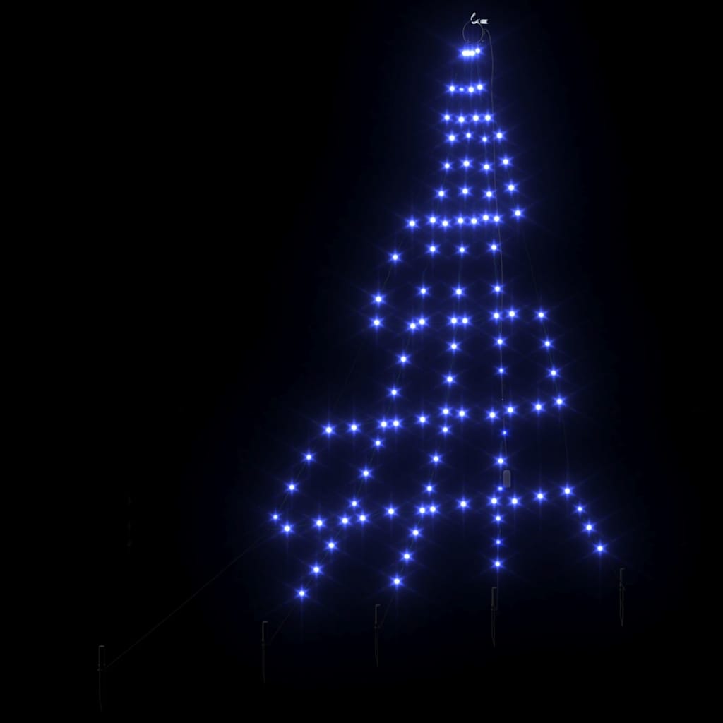 LED Christmas Tree with 112 LEDs Blue 182 cm Metal