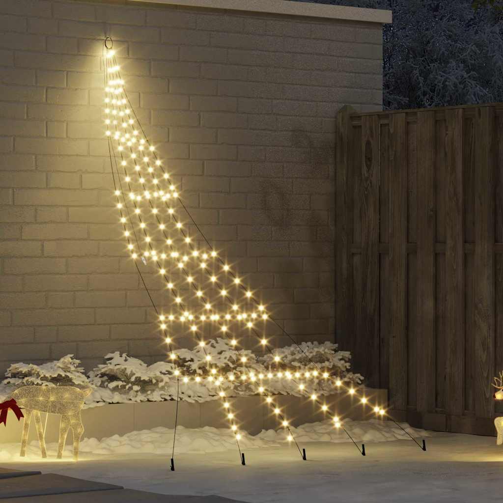 LED Christmas Tree with 168 LEDs Warm White 306 cm Metal