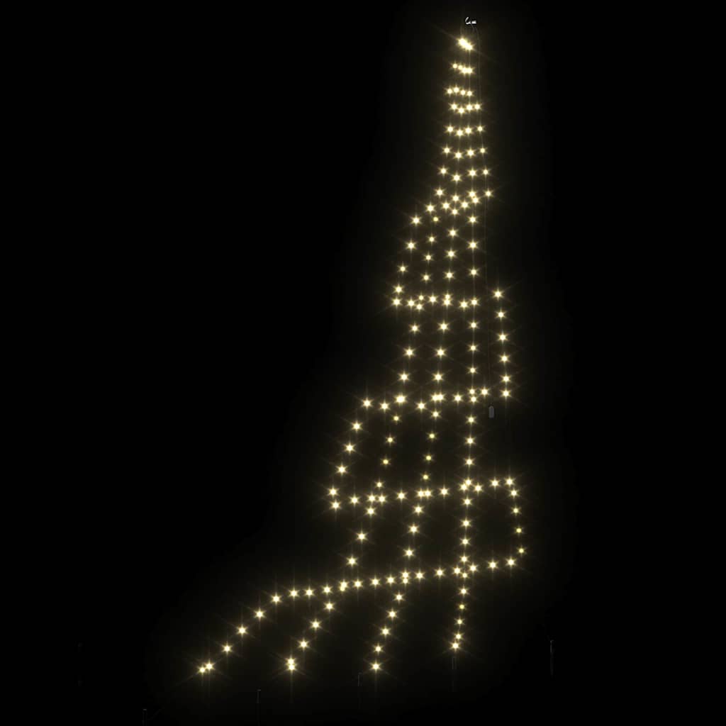 LED Christmas Tree with 168 LEDs Warm White 306 cm Metal