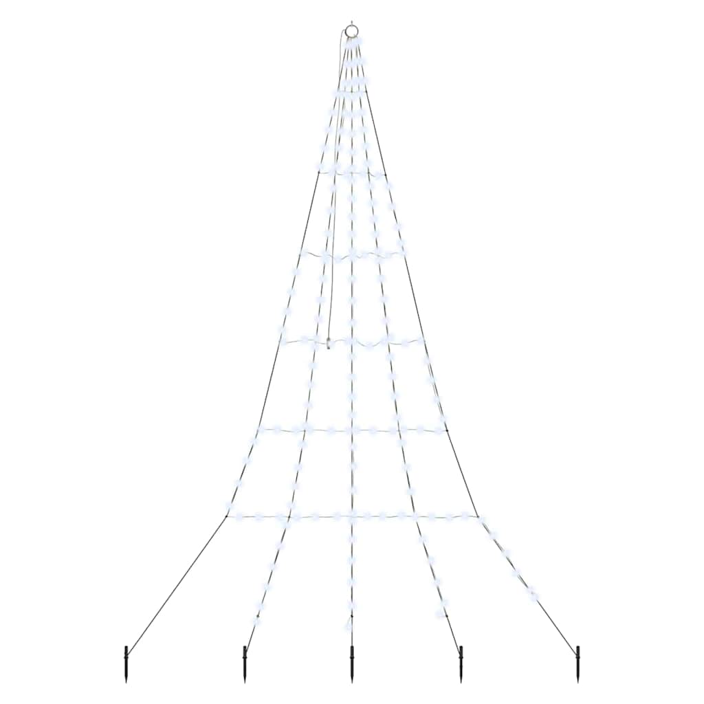 LED Christmas Tree with 168 LEDs Cool White 306 cm Metal