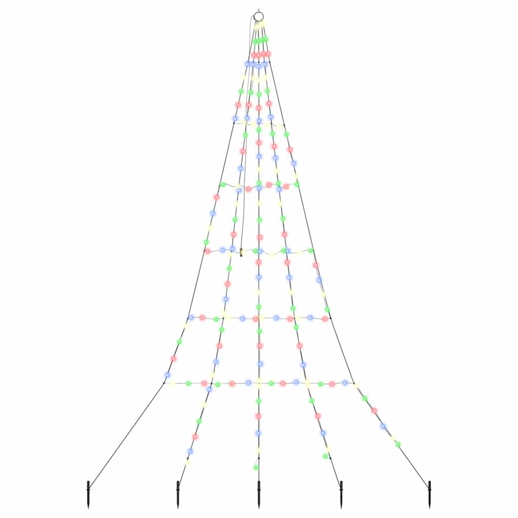 LED Christmas Tree with 168 LEDs Multicolour 306 cm Metal