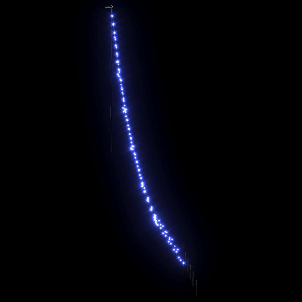 LED Christmas Tree with 168 LEDs Blue 306 cm Metal