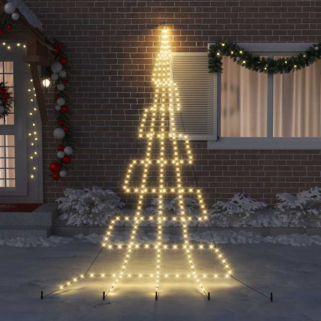 LED Christmas Tree with 276 LEDs Warm White 511 cm Metal