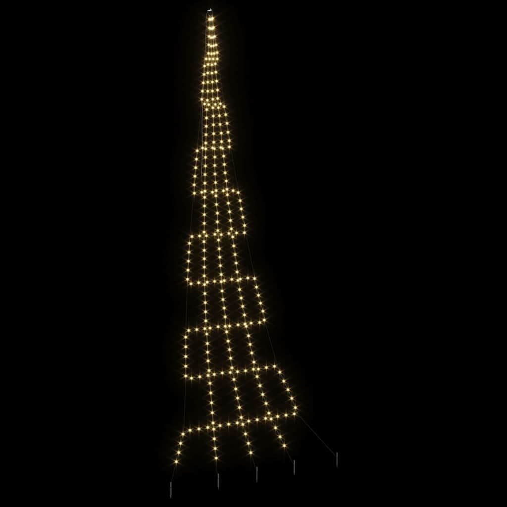 LED Christmas Tree with 276 LEDs Warm White 511 cm Metal