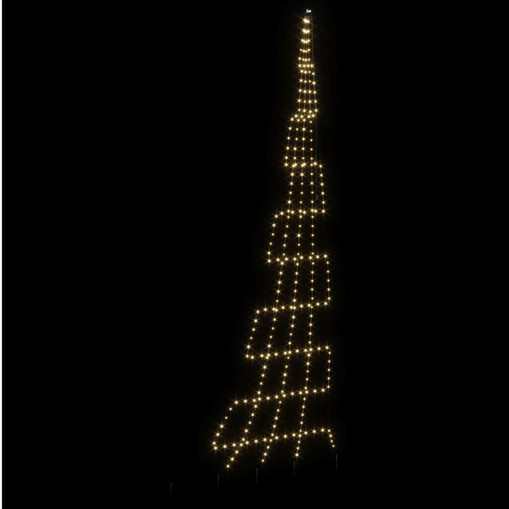 LED Christmas Tree with 276 LEDs Warm White 511 cm Metal