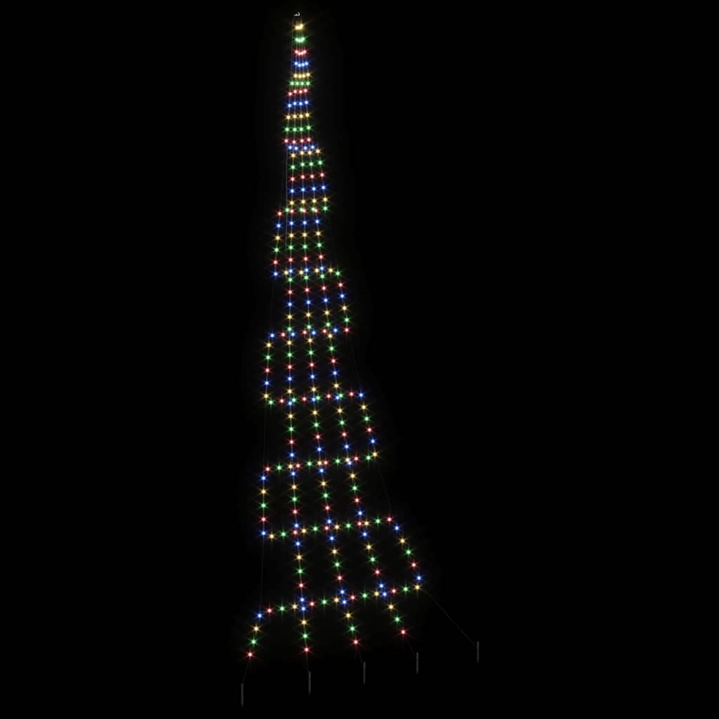 LED Christmas Tree with 276 LEDs Multicolour 511 cm Metal