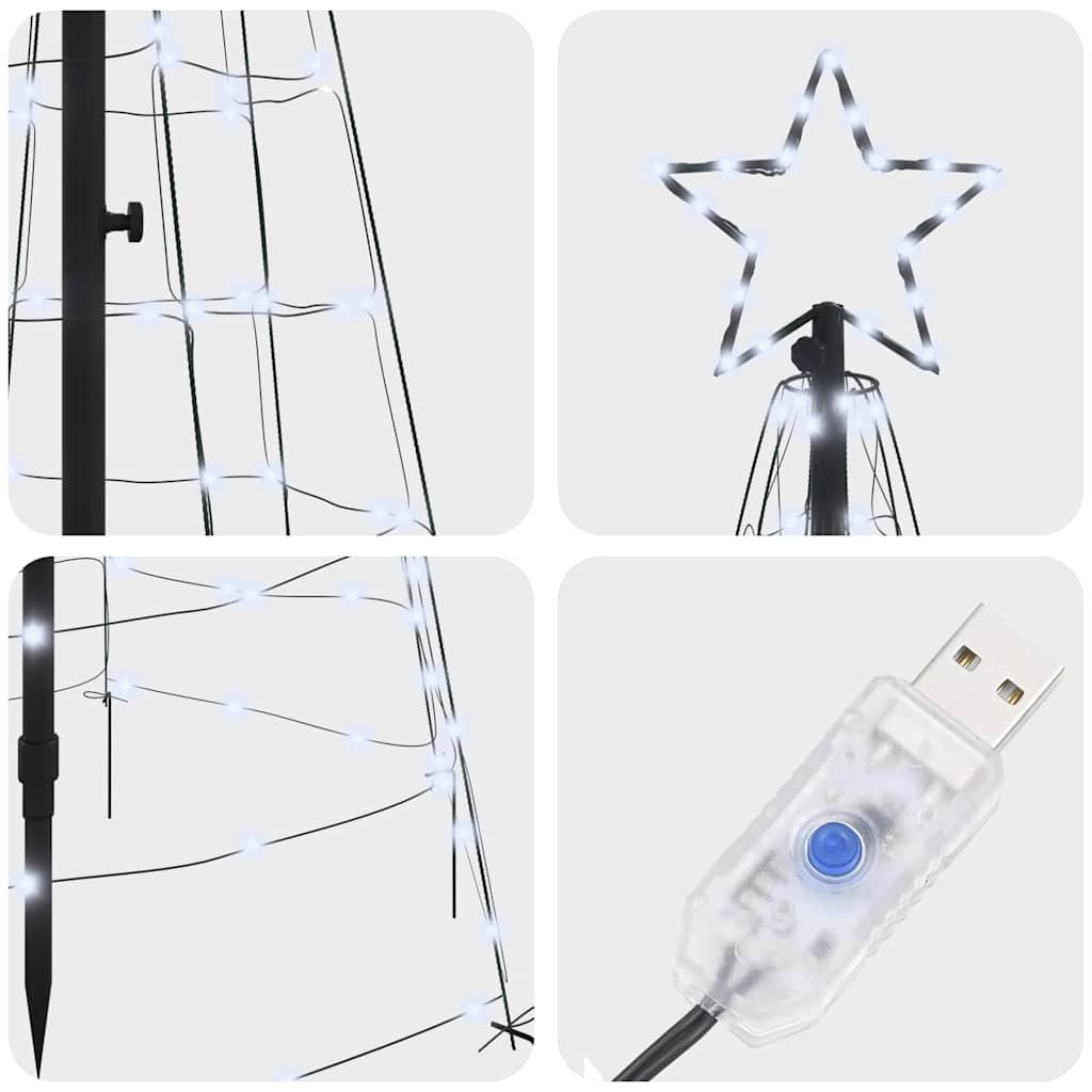 LED Christmas Tree with 390 LEDs Cool White 250 cm Iron