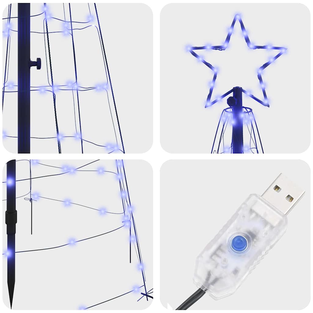 LED Christmas Tree with 390 LEDs Blue 250 cm Iron