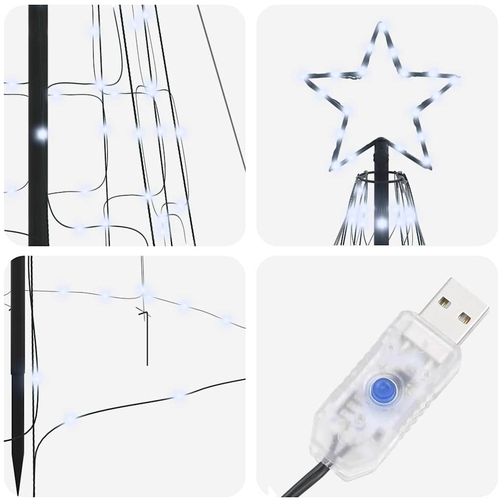 LED Christmas Tree with 800 LEDs Cool White 400 cm Iron