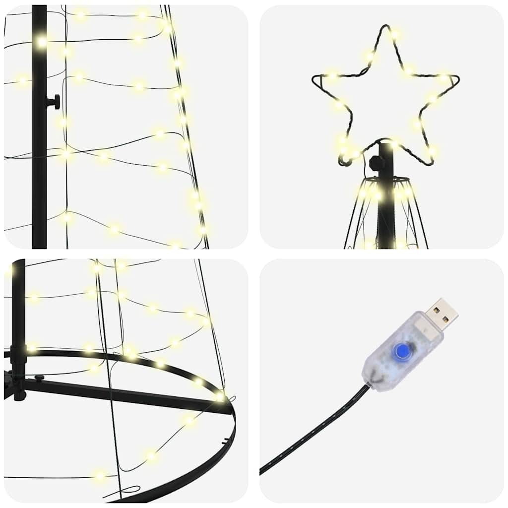 LED Christmas Tree with 390 LEDs Warm White 250 cm Iron