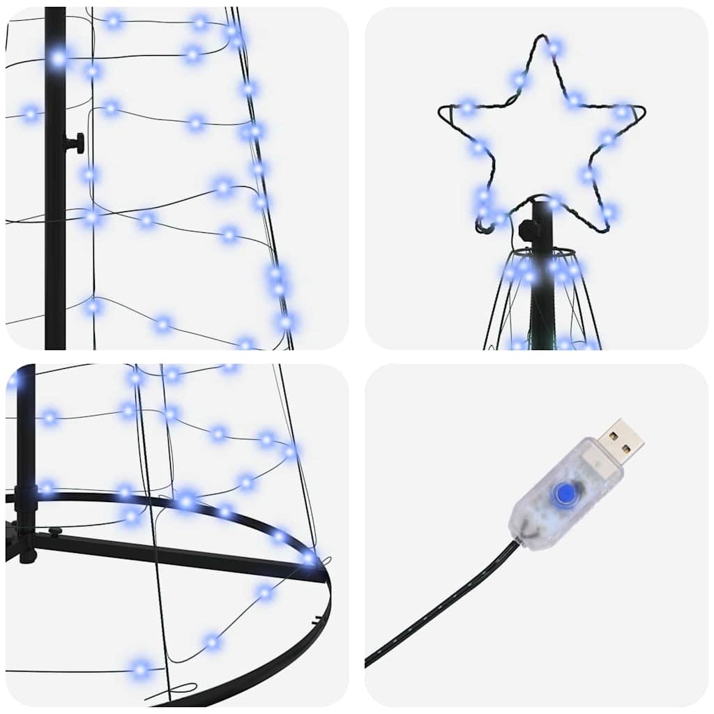 LED Christmas Tree with 390 LEDs with Stand Blue 250 cm Iron