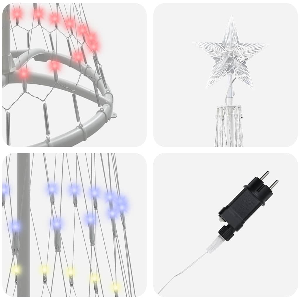 LED Christmas Tree Multicolour 51 x 51 x 190 cm Metal