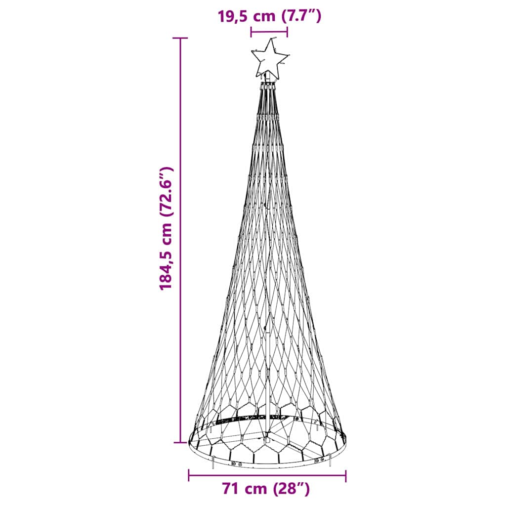 LED Christmas Tree Multicolour 71 x 71 x 184.5 cm Metal