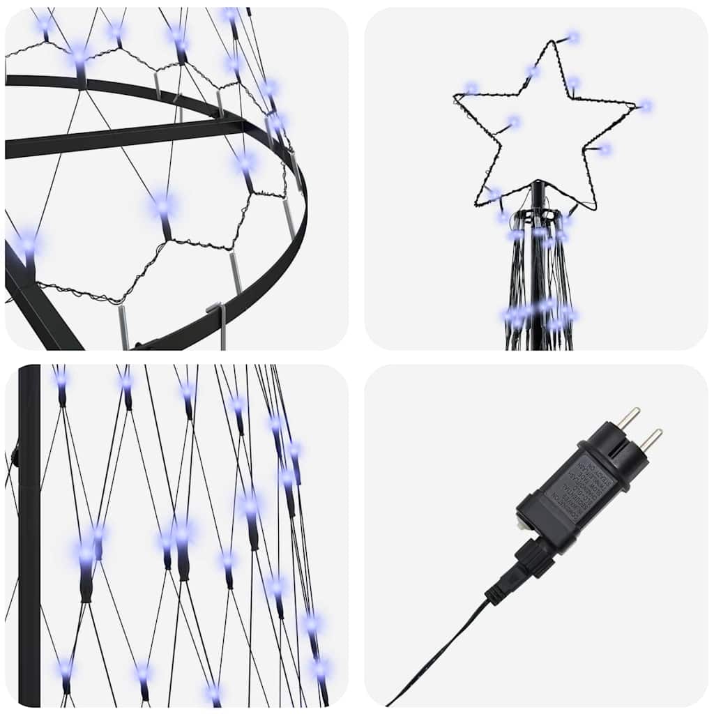LED Christmas Tree Blue 100.5 x 100.5 x 302.5 cm Metal