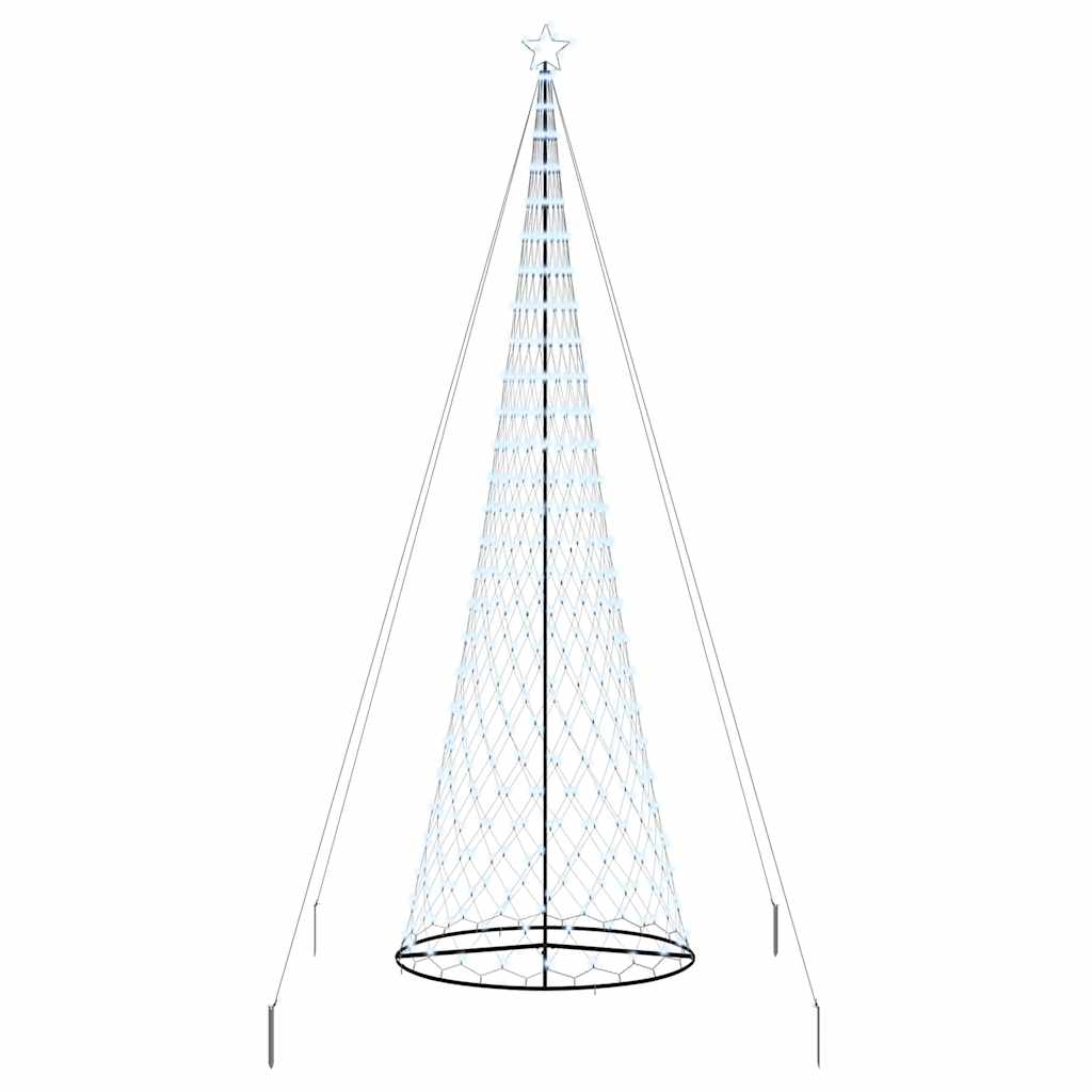 LED Christmas Tree Cool White 138.5 x 138.5 x 399 cm Metal