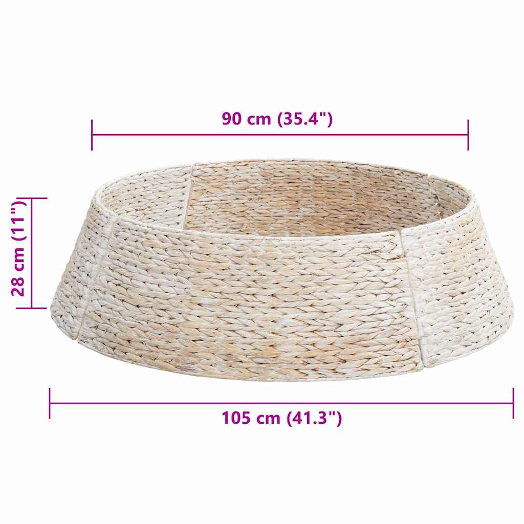Christmas Tree Collar White 105 x 105 x 28 cm Water hyacinth
