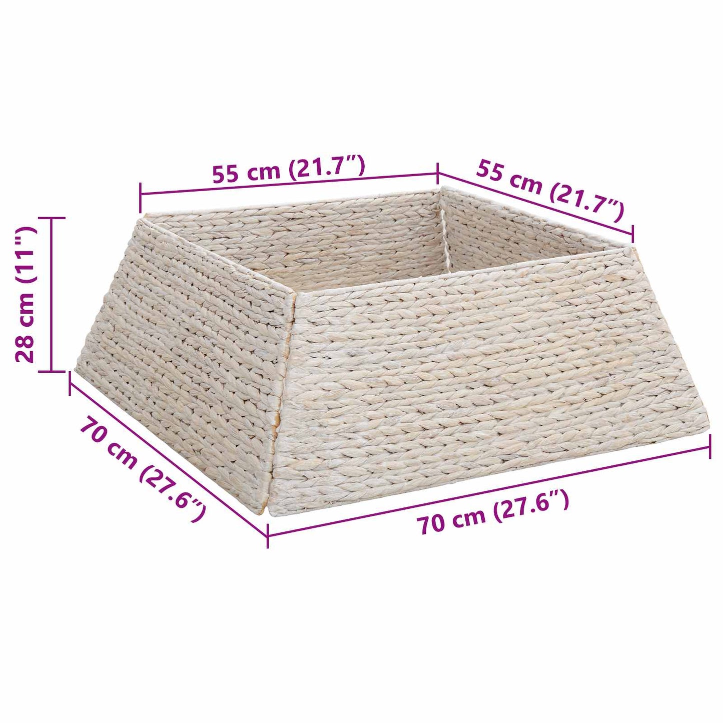 Christmas Tree Collar White 70 x 70 x 28 cm Water hyacinth