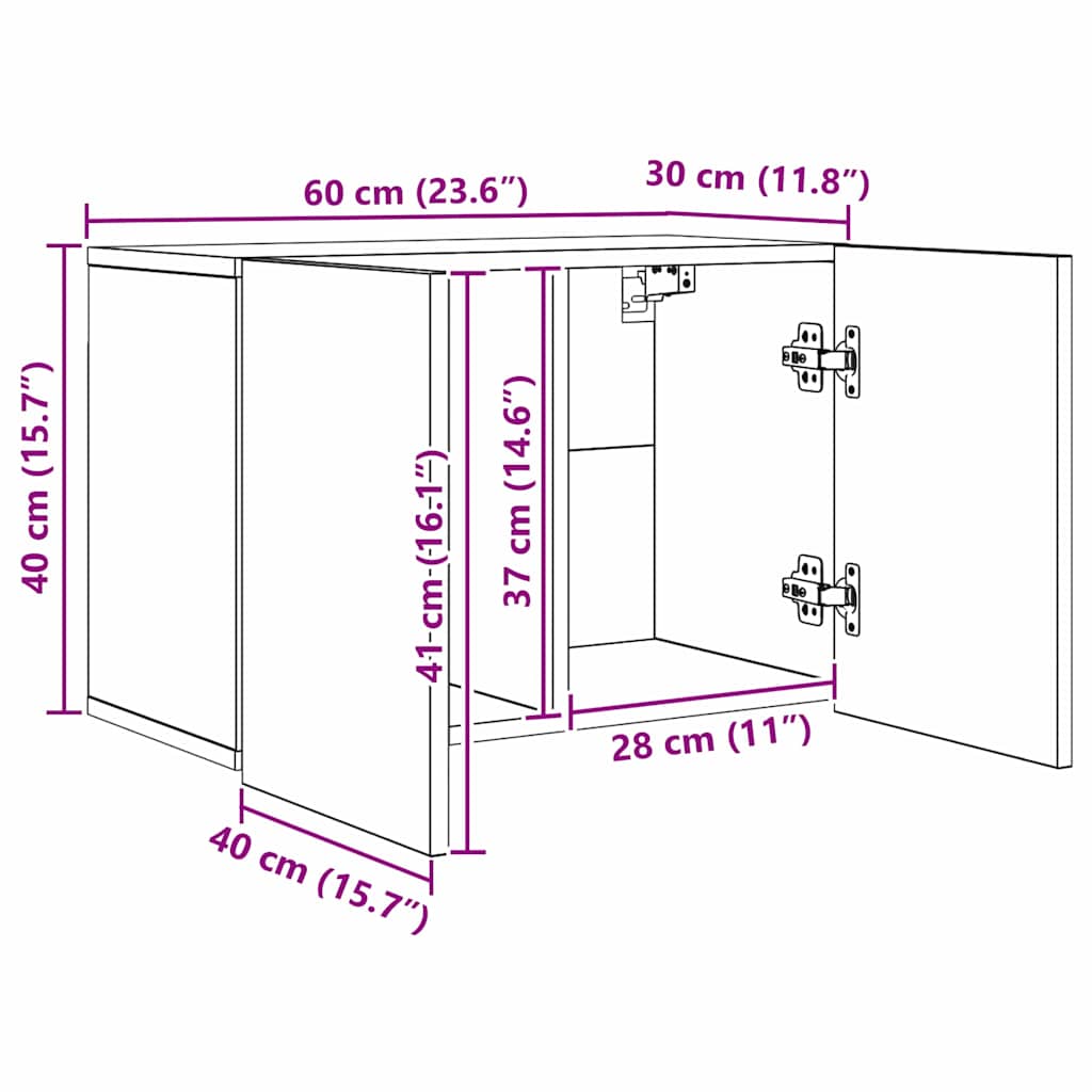 TV Wall Cabinet Set 5 pcs Black oak Engineered wood