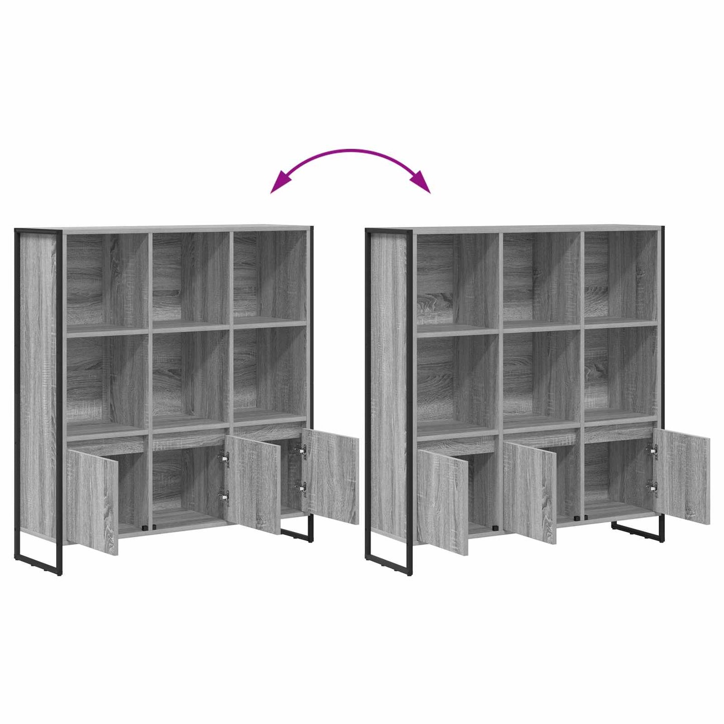 Book Cabinet 2 pcs Grey Sonoma 99.5 x 30 x 108.5 cm