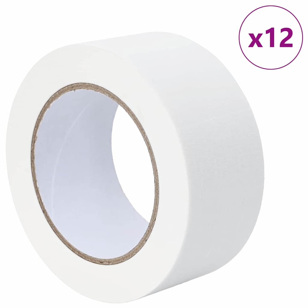 Painter Masking Tapes 12 pcs White 50mm x 50m Paper