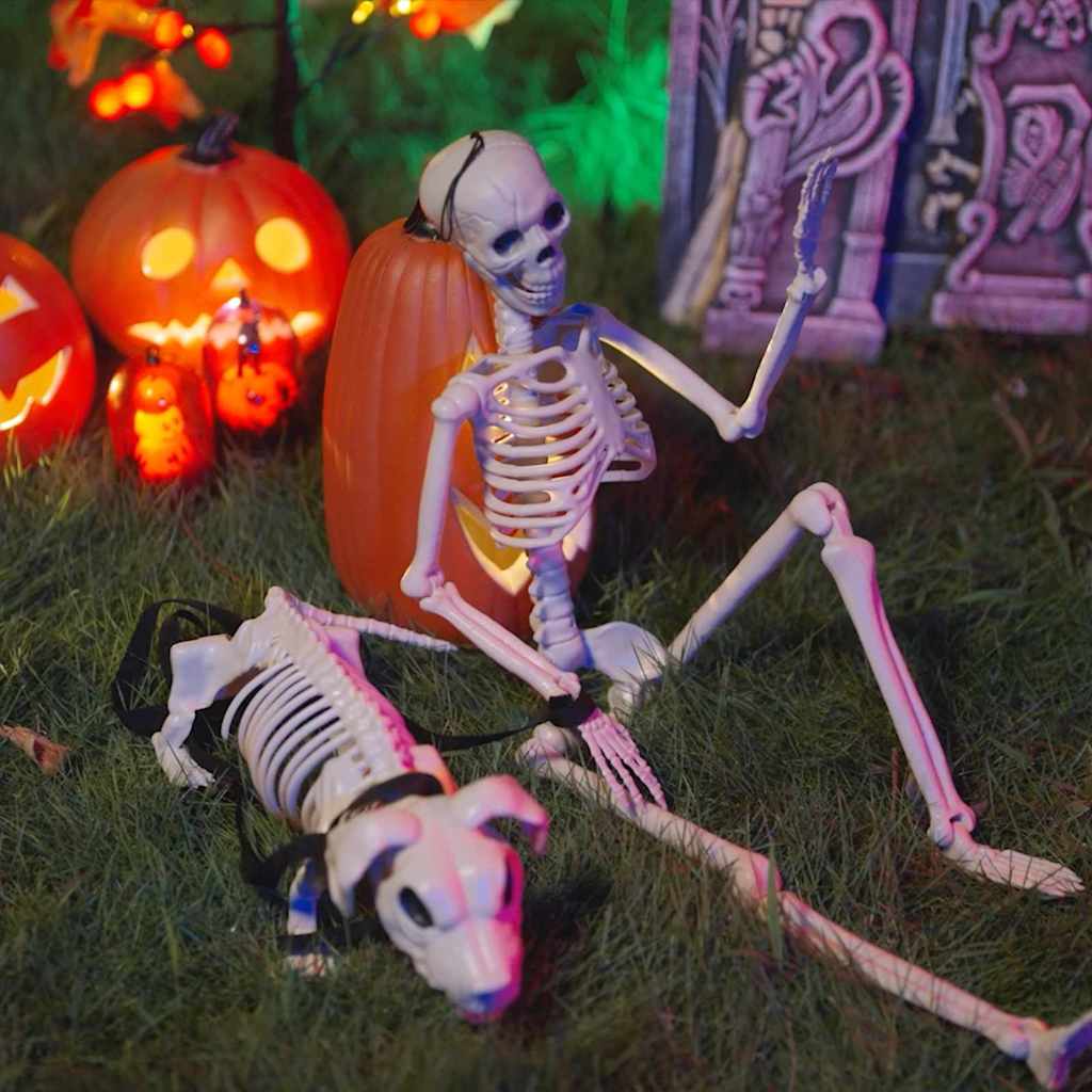 Halloween Decoration Skeleton 2 pcs White 155 x 38.5 cm