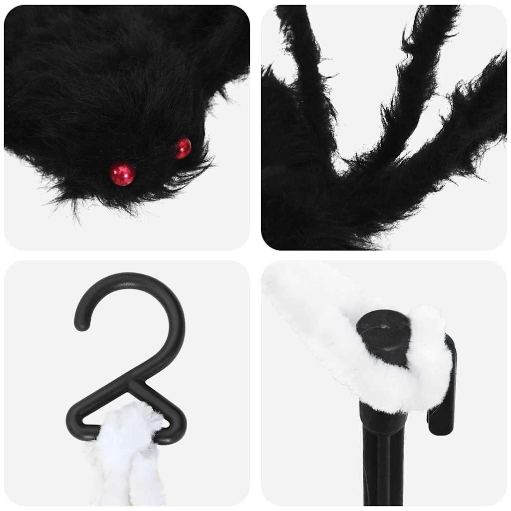 Halloween Spider Decoration with Webs 2 pcs Black white 200 cm