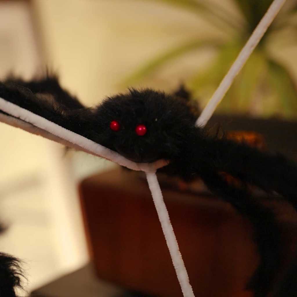 Halloween Spider Decoration with Webs 2 pcs Black white 200 cm