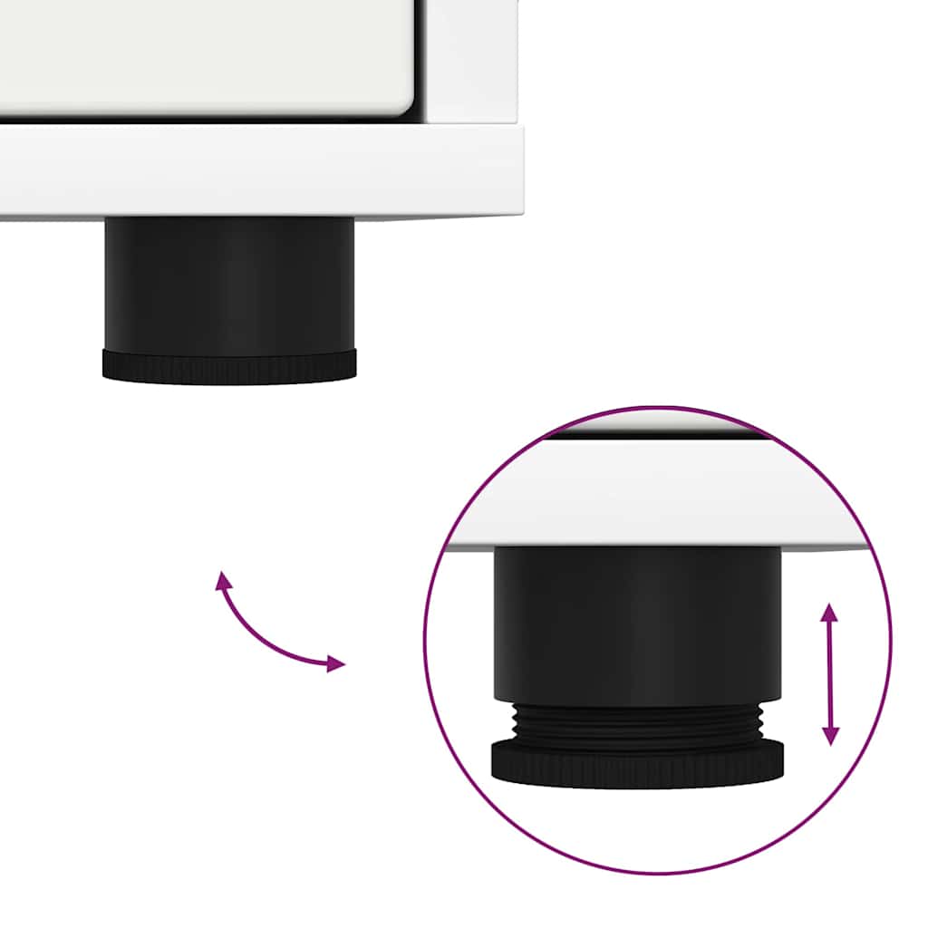 Bedside Table White 30.5 x 30 x 43 cm Engineered Wood